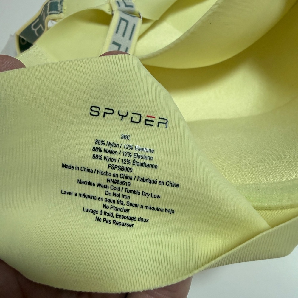 Spyder Underwire Bra Yellow Womens 36C New! - Picture 6 of 6